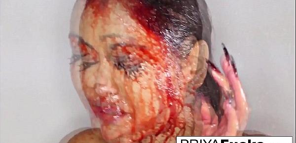  Halloween bloody tease with Indian MILF Priya Rai